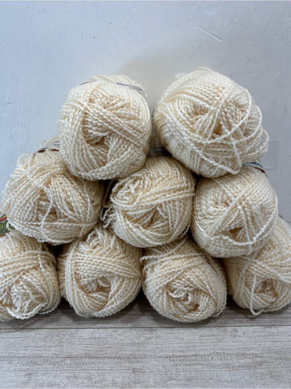 Vintage Patons Jenny Cotton Style Yarn 9 Skein Lot Off White 157 yards each